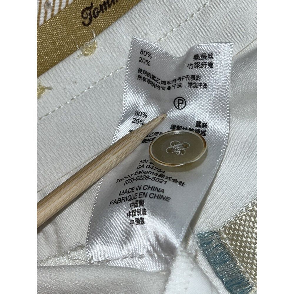Tommy Bahama Relaxed Silk Pants 35x30 Cream Slash Pockets - Picture 7 of 14